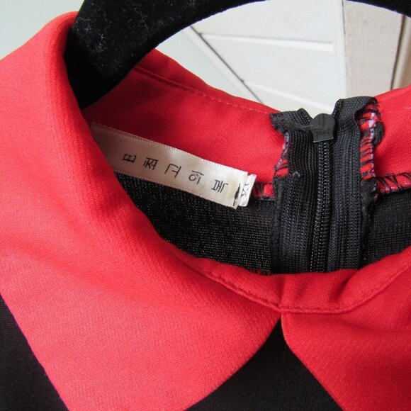 Korean brand black dress with red collar XL - Picture 3 of 5